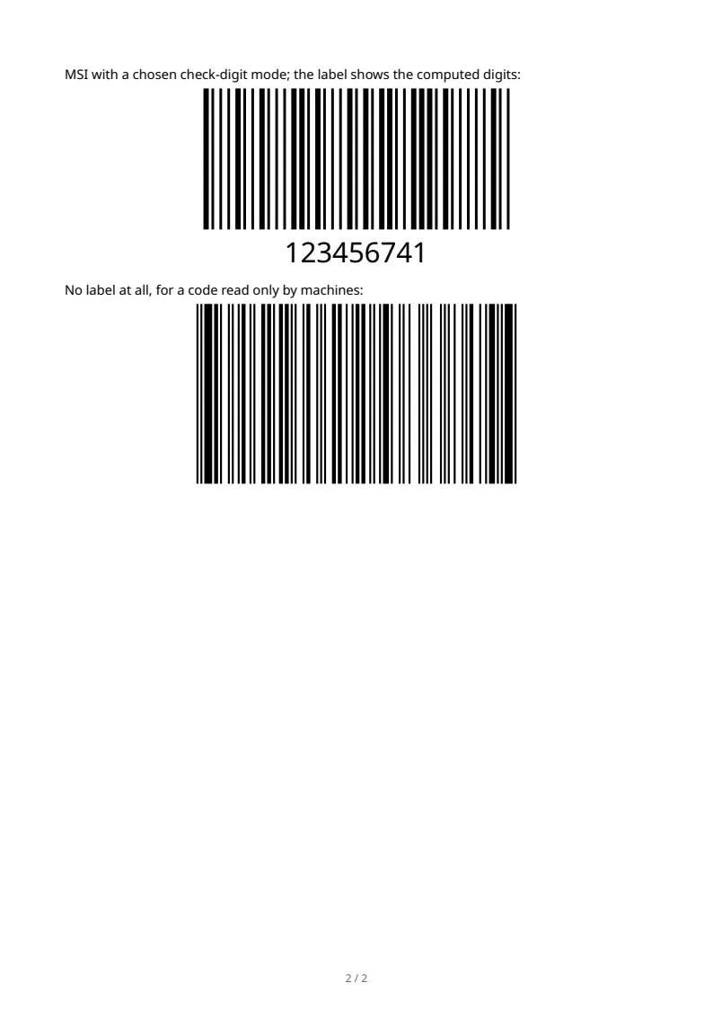 1D labels & check digits, page 2 of 2