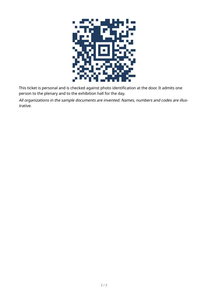 A boarding pass and an event ticket, page 2 of 2