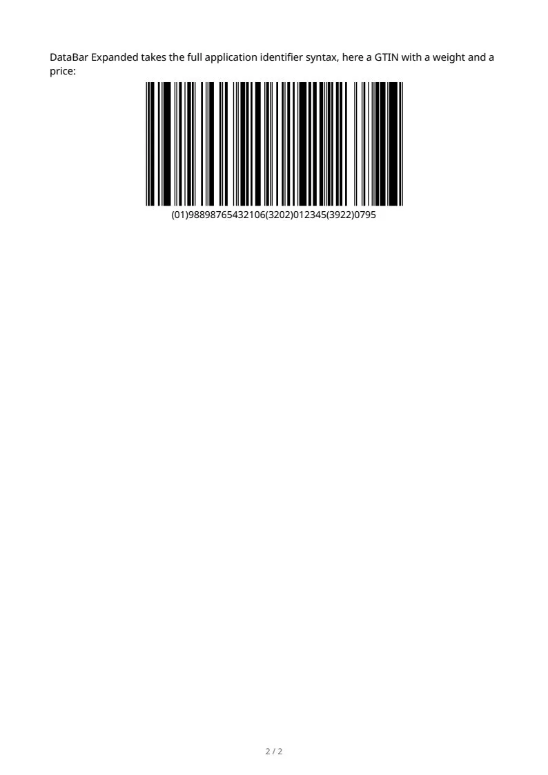 GS1-128 & DataBar, page 2 of 2