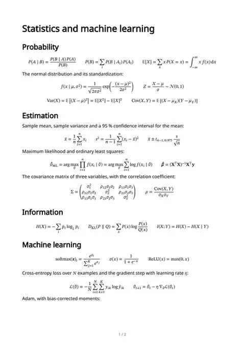 Statistics & machine learning, first page