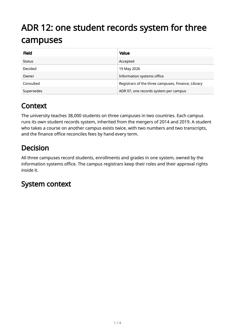 C4 context & container diagrams, page 1 of 4