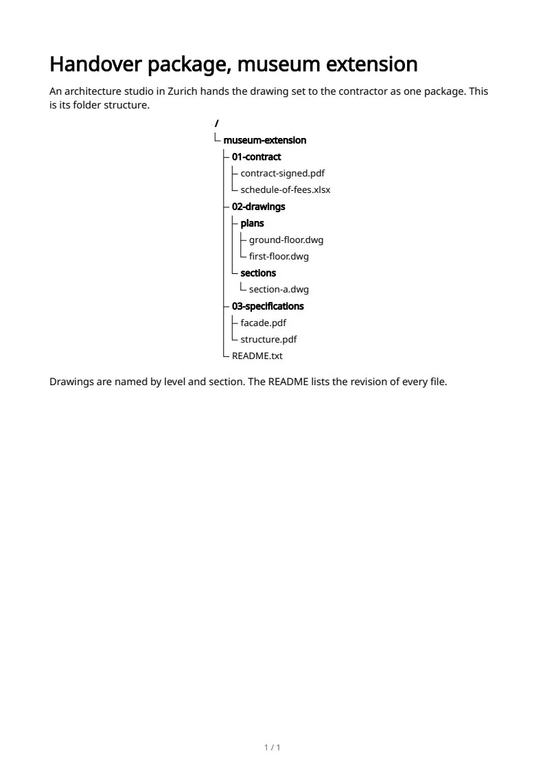 Tree views, page 1 of 1
