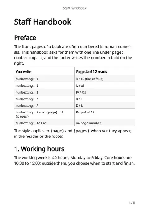 Page numbering, first page