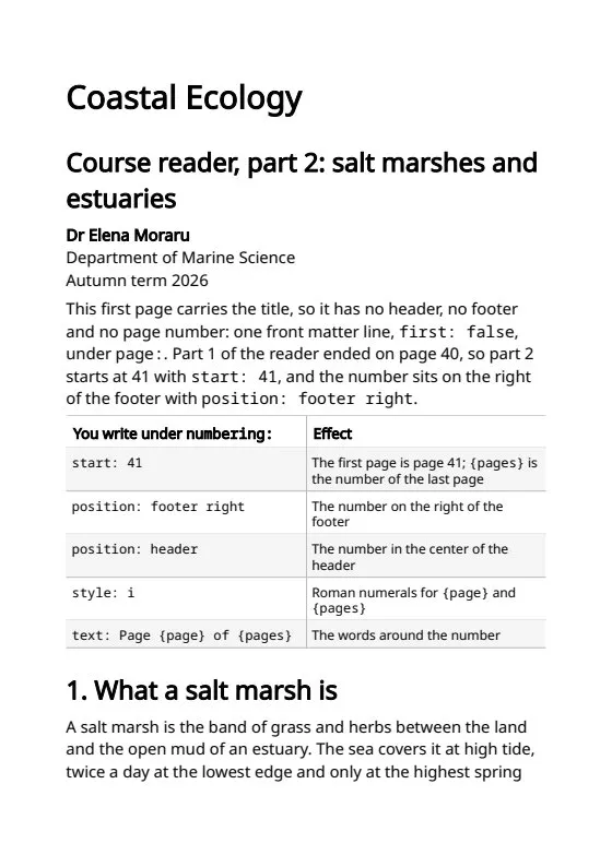 Title page & first number, page 1 of 3